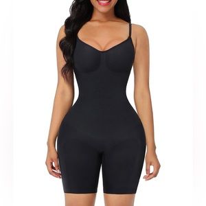 FeelinGirl Seamless Shapewear Thigh Bodysuit - Black
